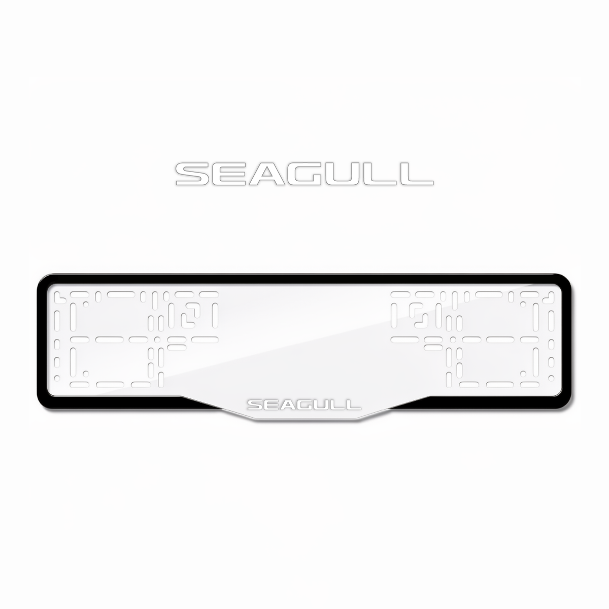 Cadres de plaque d'immatriculation Seagull - Blanc - GLASS