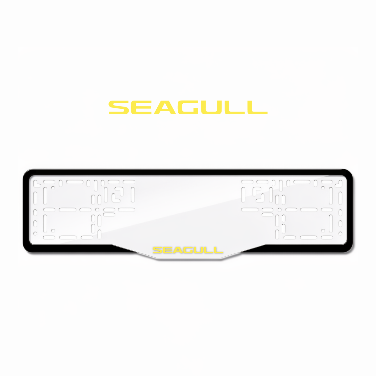 Cadres de plaque d'immatriculation Seagull - Jaune - GLASS