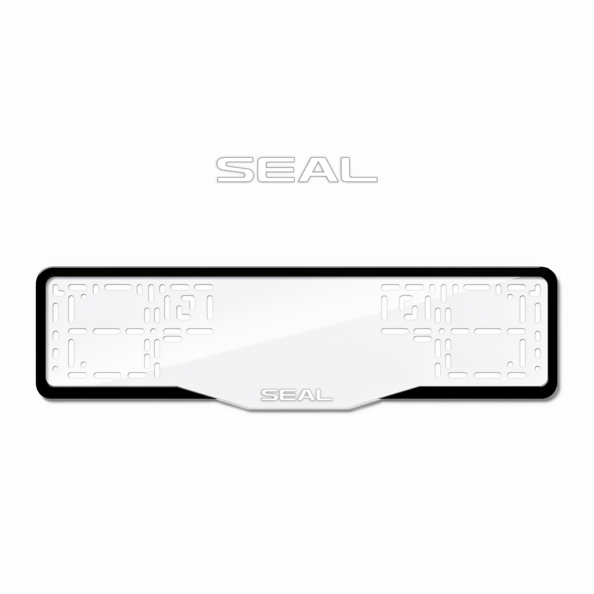 Cadres de plaque d'immatriculation Seal - Blanc - GLASS