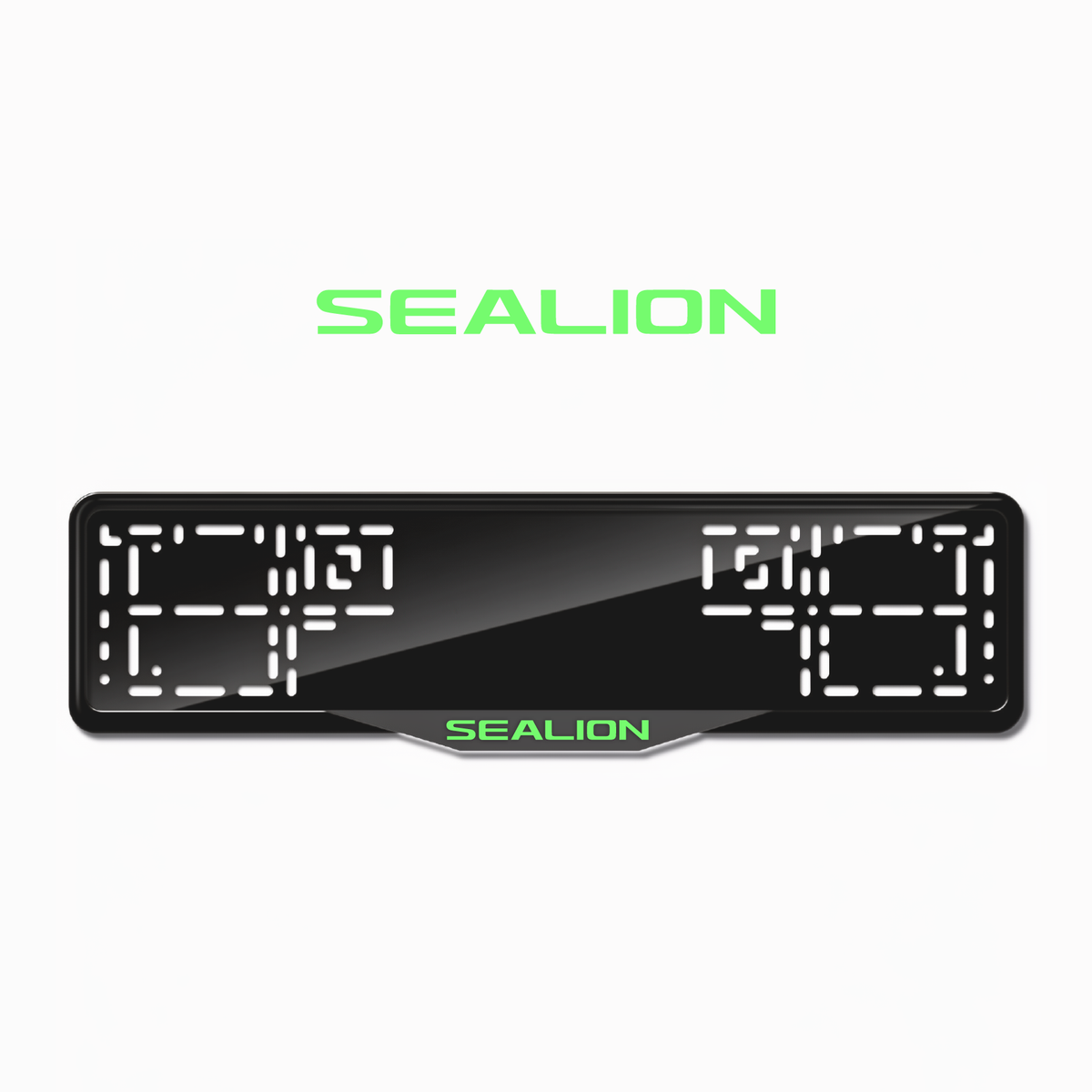 Cadres de plaque d'immatriculation Sealion - Vert néon - SATIN