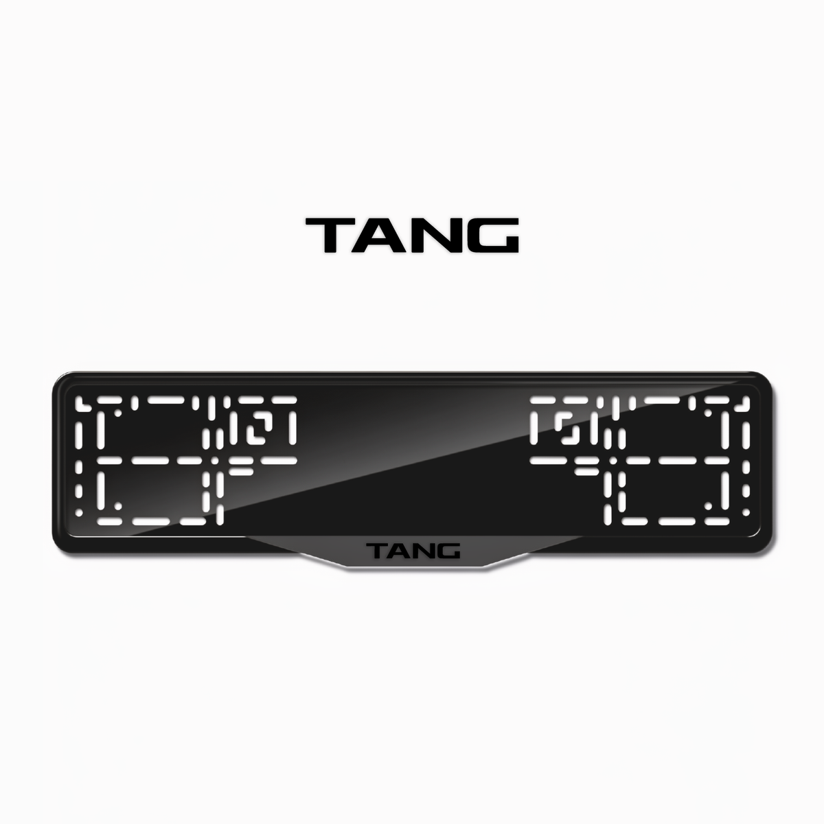 Cadres de plaque d'immatriculation Tang - Noir - SATIN