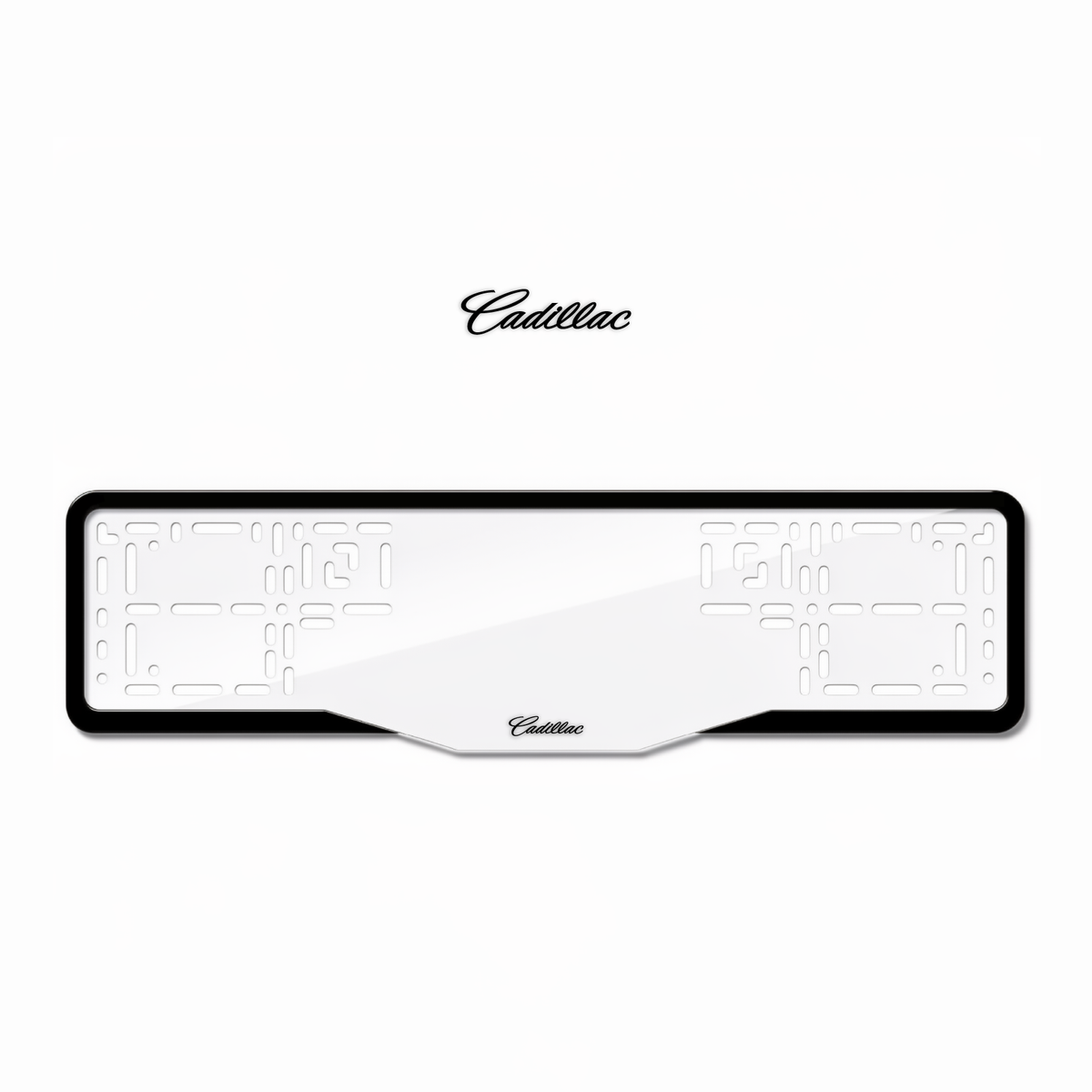 Cadres de plaque d'immatriculation Cadillac - Noir - GLASS