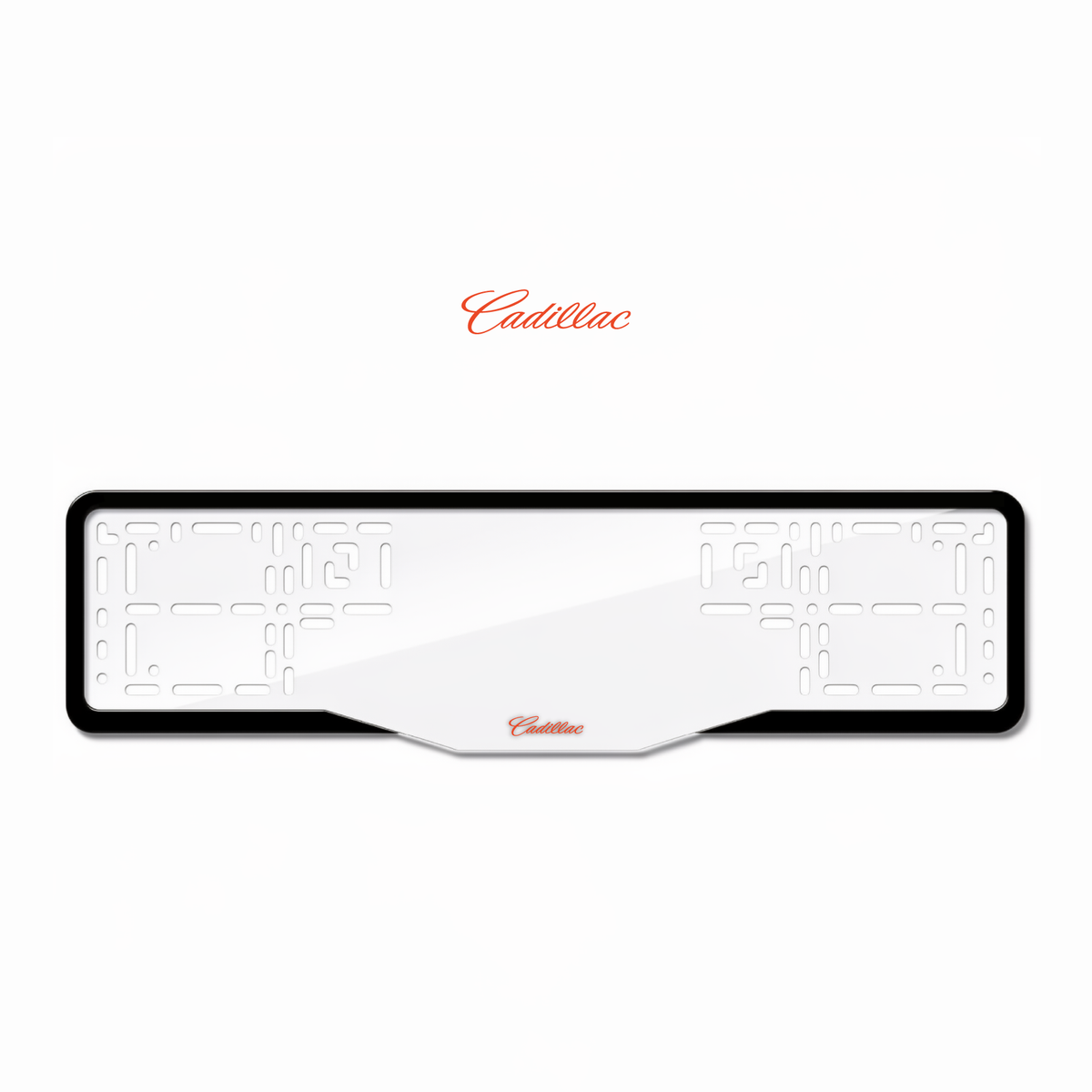 Cadres de plaque d'immatriculation Cadillac - Rouge - GLASS