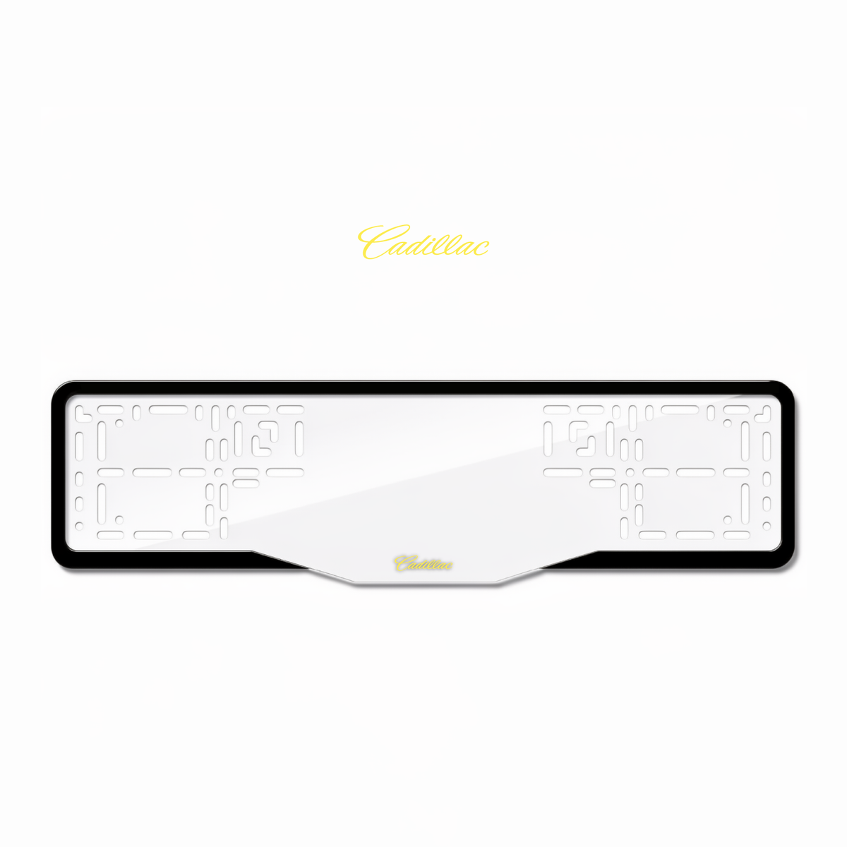 Cadres de plaque d'immatriculation Cadillac - Jaune - GLASS