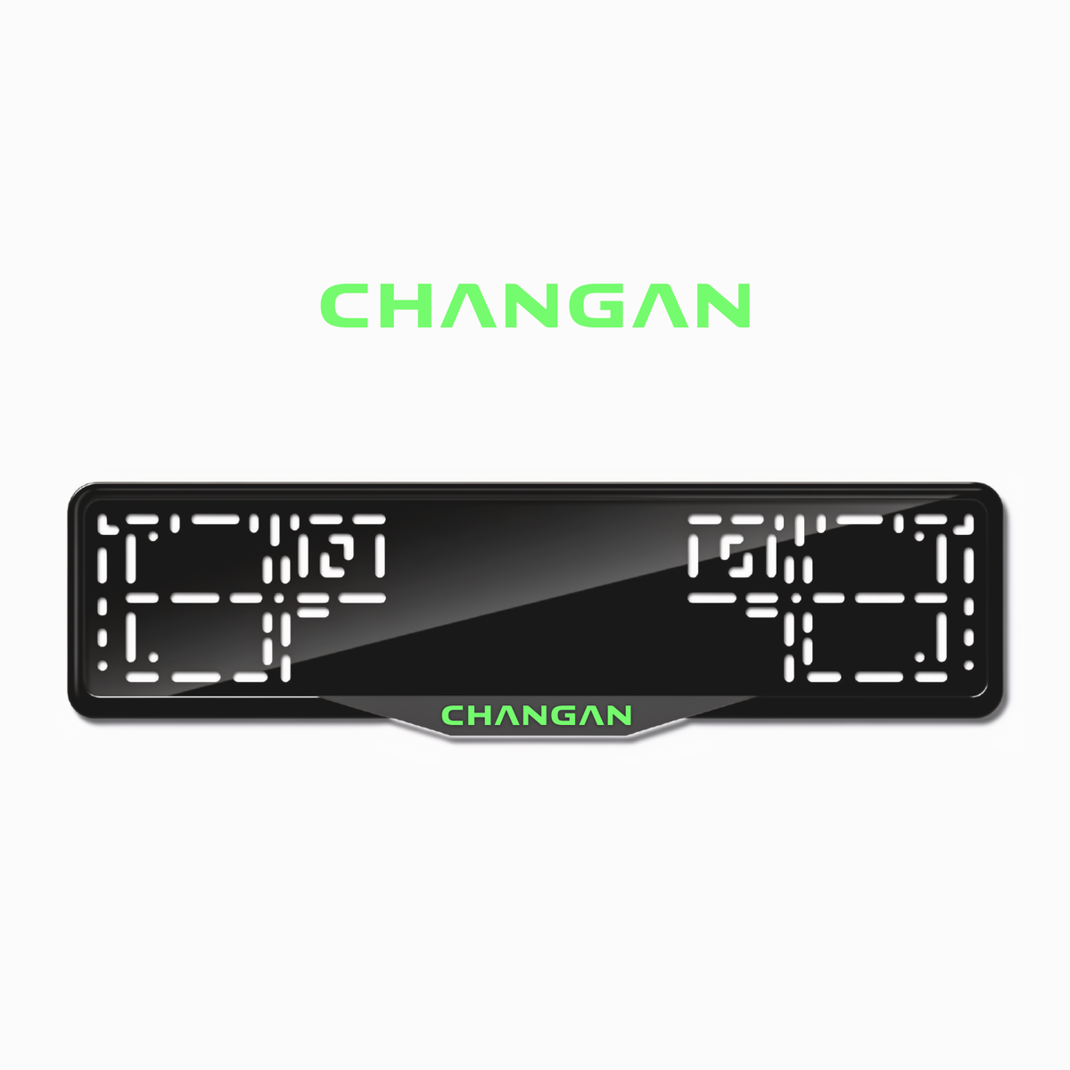 Cadres de plaque d'immatriculation Changan - Vert néon - SATIN