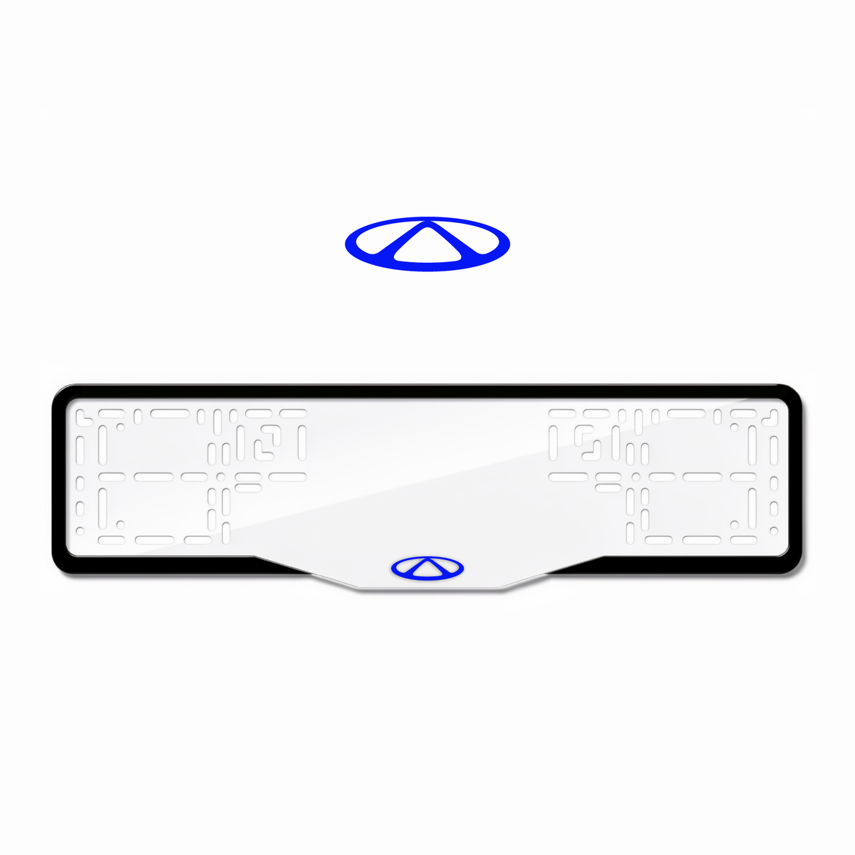 Cadres de plaque d'immatriculation Chery Logo - Bleu - GLASS
