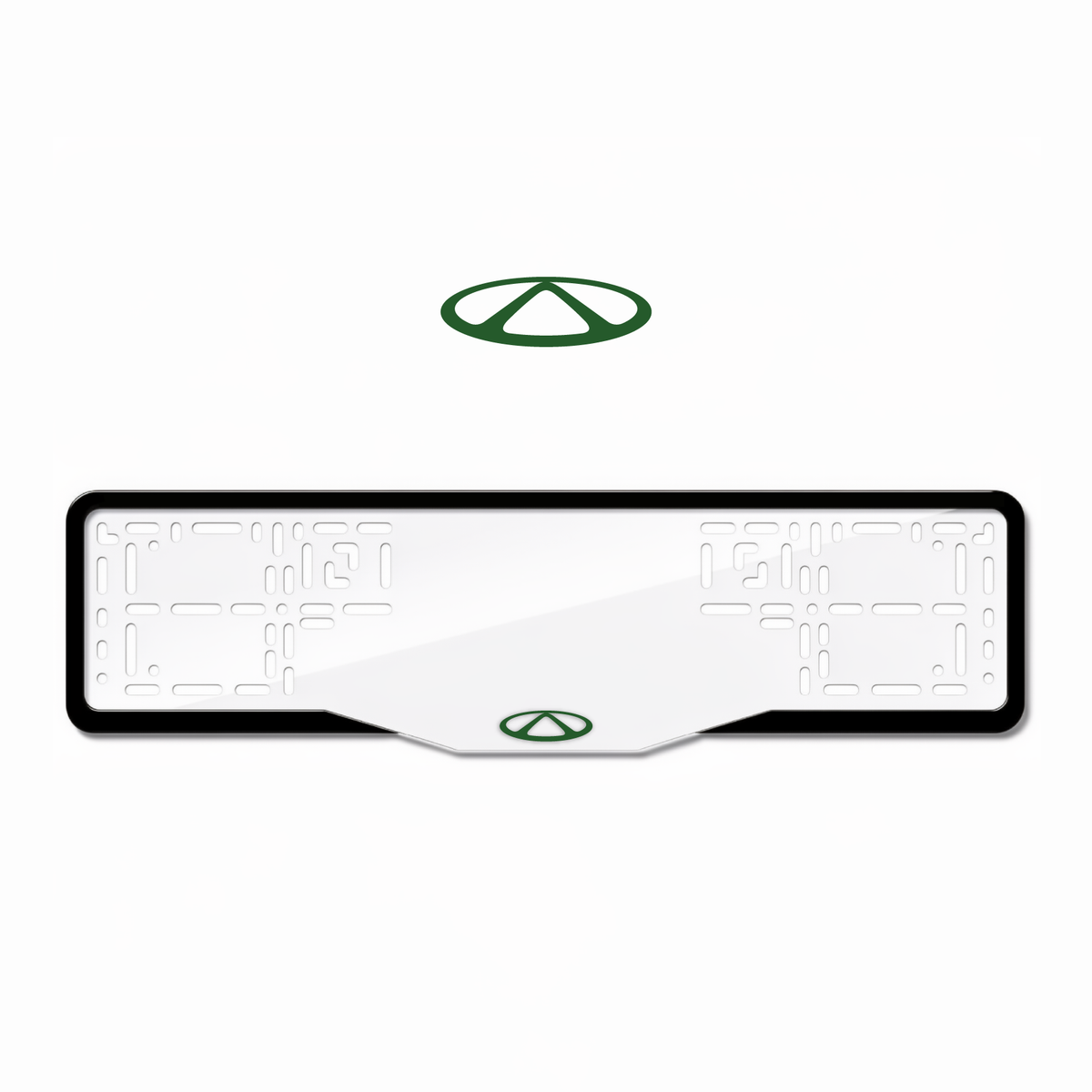 Cadres de plaque d'immatriculation Chery Logo - Vert - GLASS