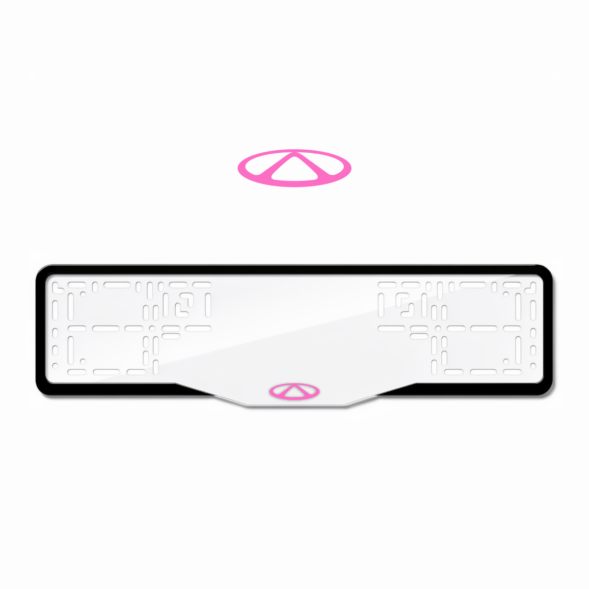 Cadres de plaque d'immatriculation Chery Logo - Rose - GLASS