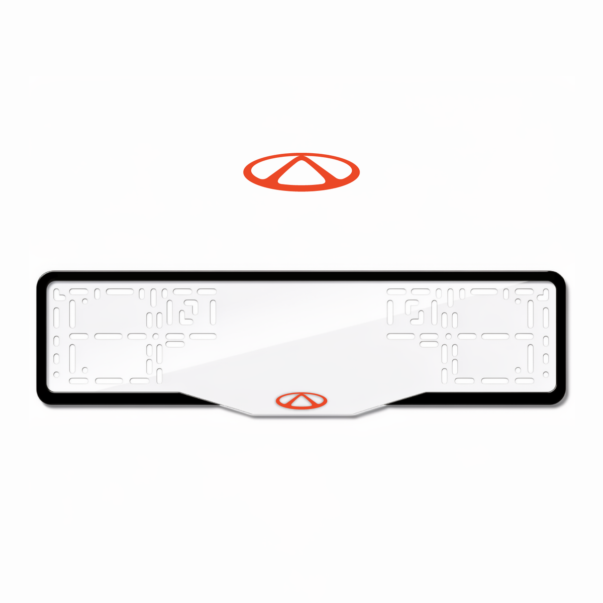 Cadres de plaque d'immatriculation Chery Logo - Rouge - GLASS