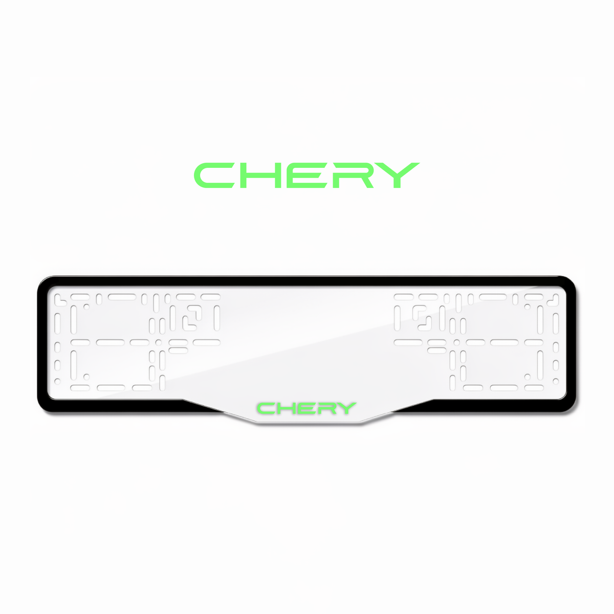 Cadres de plaque d'immatriculation Chery - Vert néon - GLASS
