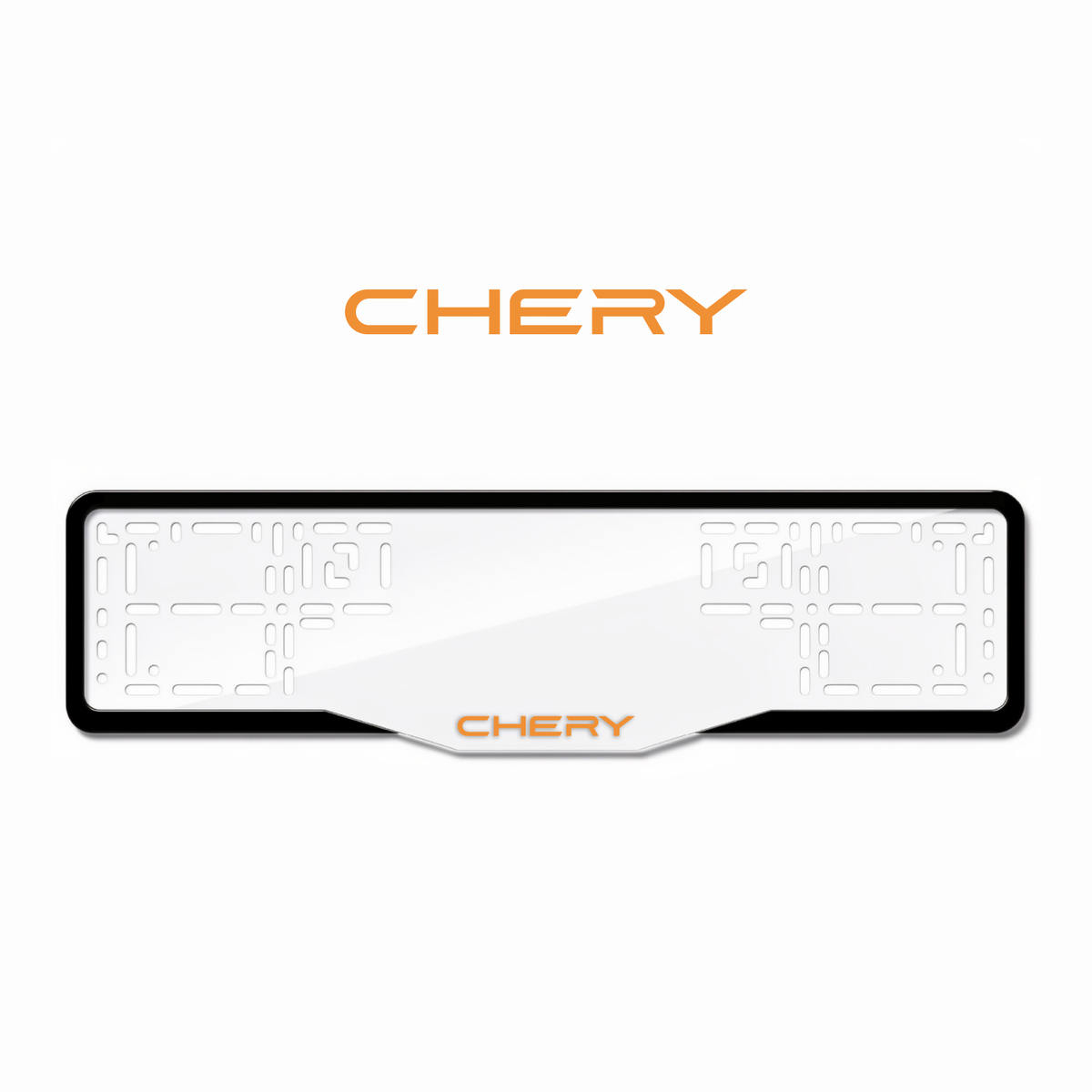 Cadres de plaque d'immatriculation Chery - Orange Hermès - GLASS