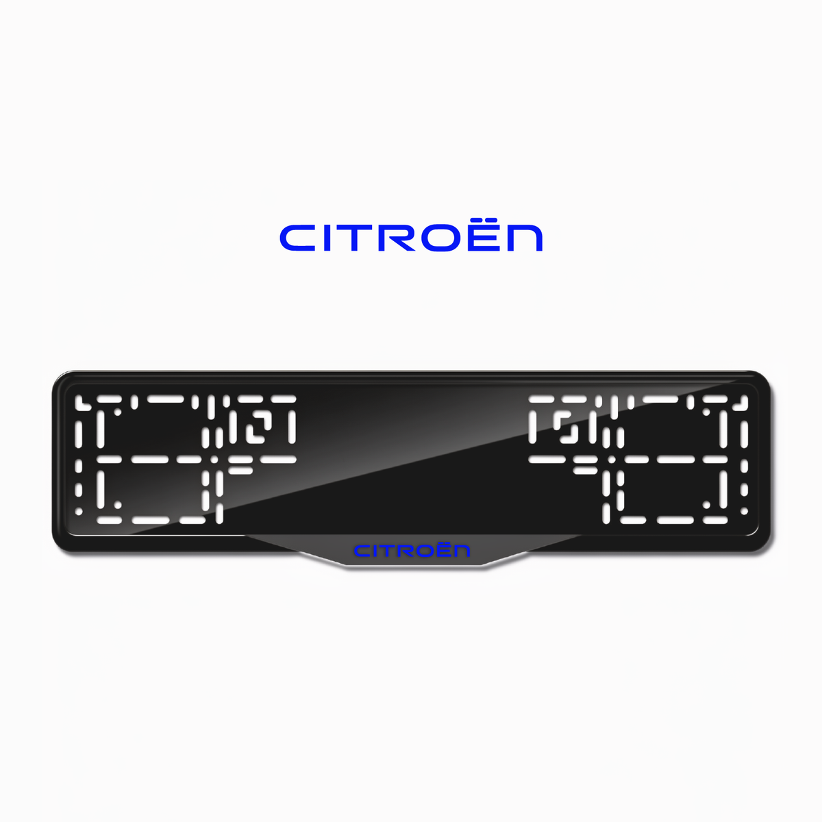 Cadres de plaque d'immatriculation Citroën - Bleu - SATIN