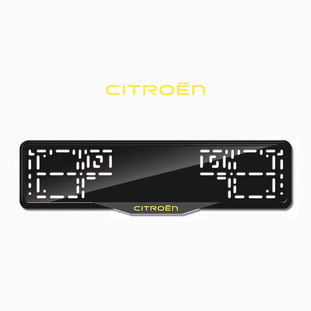 Cadres de plaque d'immatriculation Citroën - Jaune - SATIN