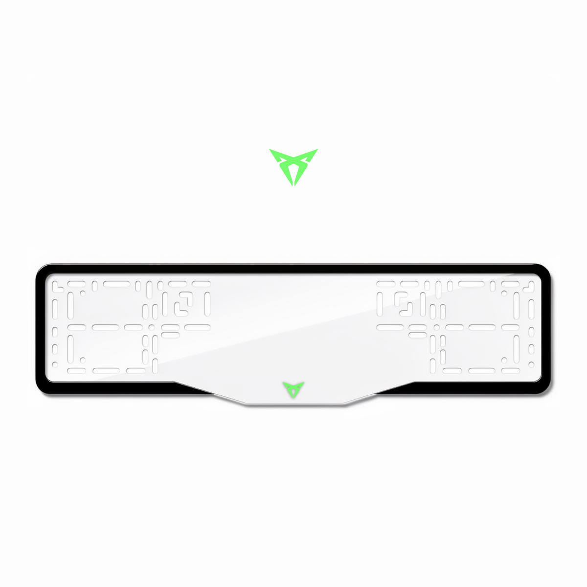 Cadres de plaque d'immatriculation Cupra Logo - Vert néon - GLASS