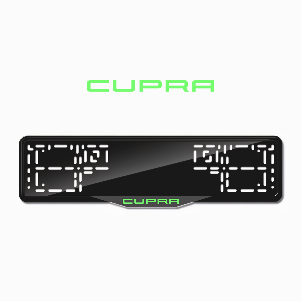 Cadres de plaque d'immatriculation Cupra - Vert néon - SATIN