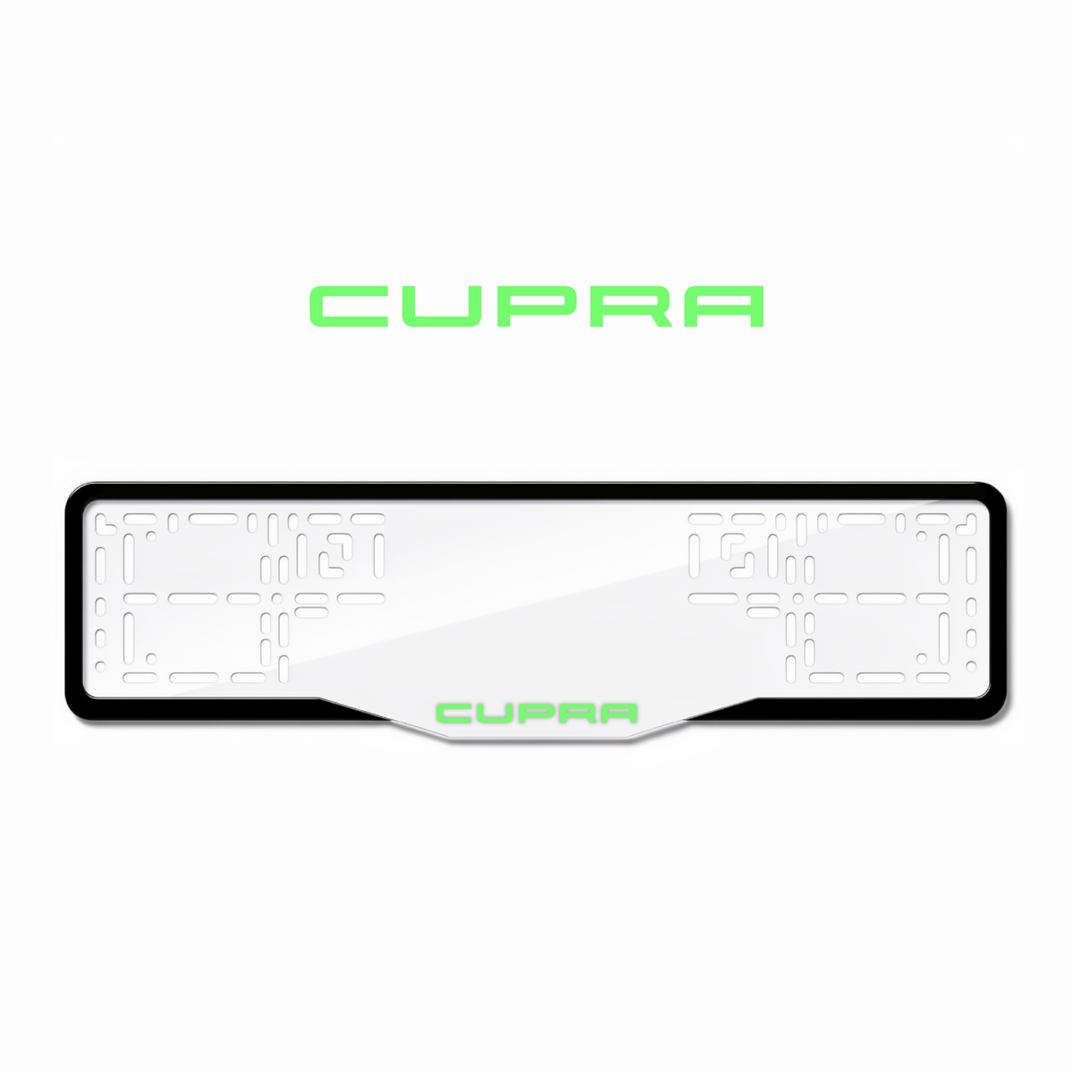 Cadres de plaque d'immatriculation Cupra - Vert néon - GLASS