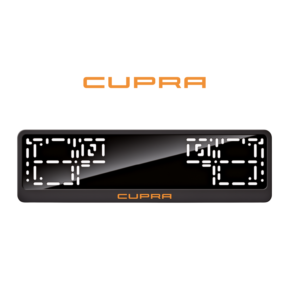 Cadres de plaque d'immatriculation Cupra - Orange Hermès - CLASSIC