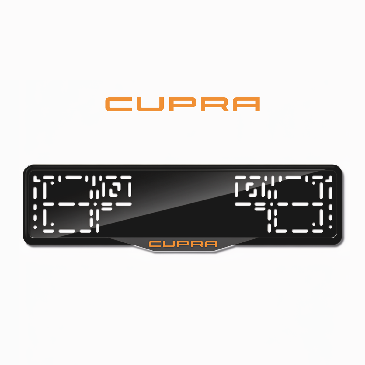 Cadres de plaque d'immatriculation Cupra - Orange Hermès - SATIN