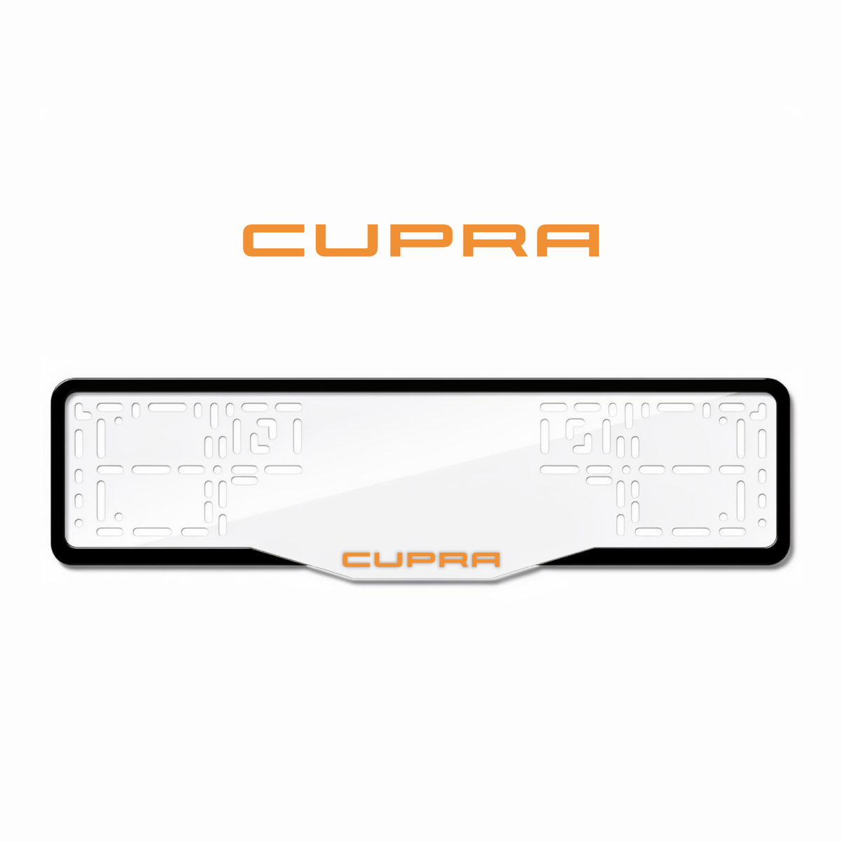 Cadres de plaque d'immatriculation Cupra - Orange Hermès - GLASS