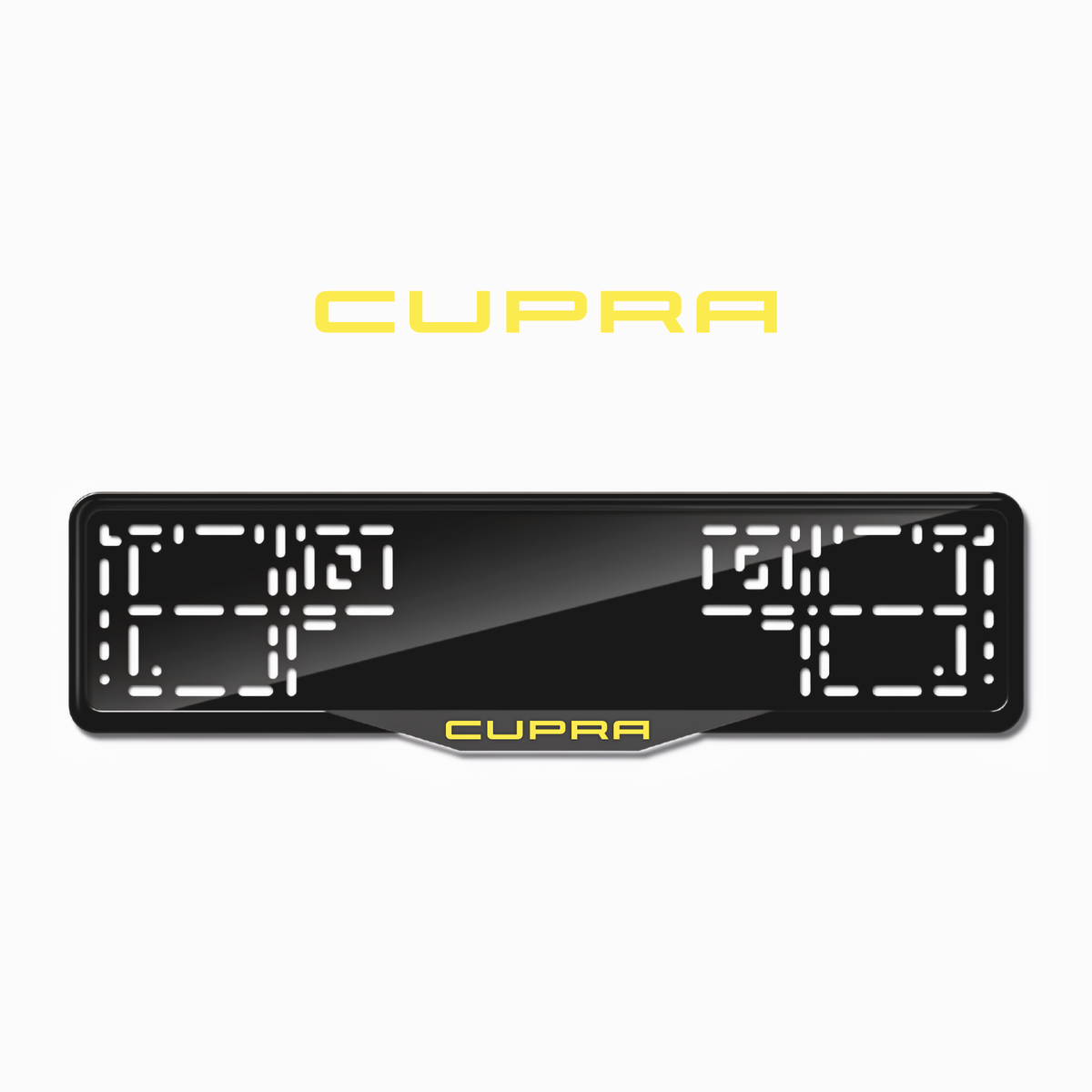 Cadres de plaque d'immatriculation Cupra - Jaune - SATIN