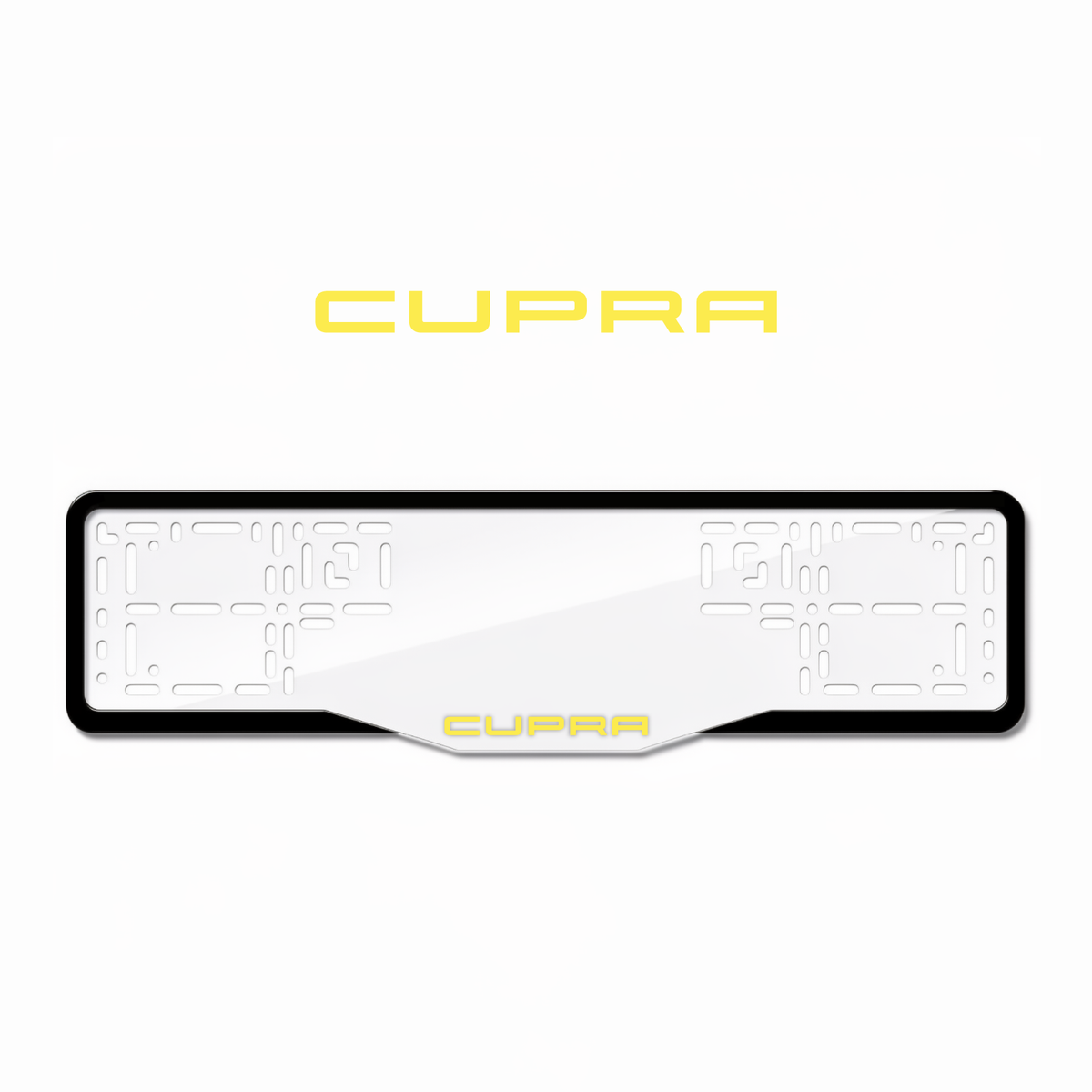 Cadres de plaque d'immatriculation Cupra - Jaune - GLASS