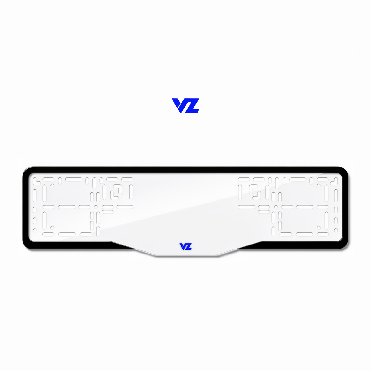Cadres de plaque d'immatriculation VZ - Bleu - GLASS