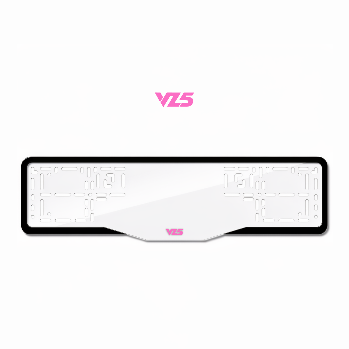 Cadres de plaque d'immatriculation VZ5 - Rose - GLASS