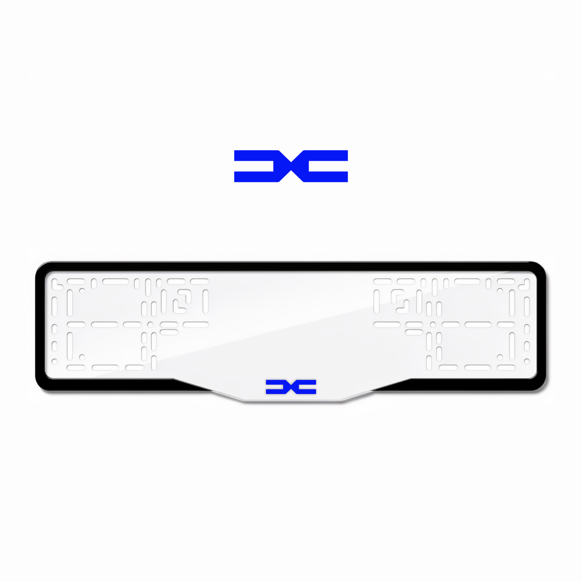 Cadres de plaque d'immatriculation Dacia Logo - Bleu - GLASS