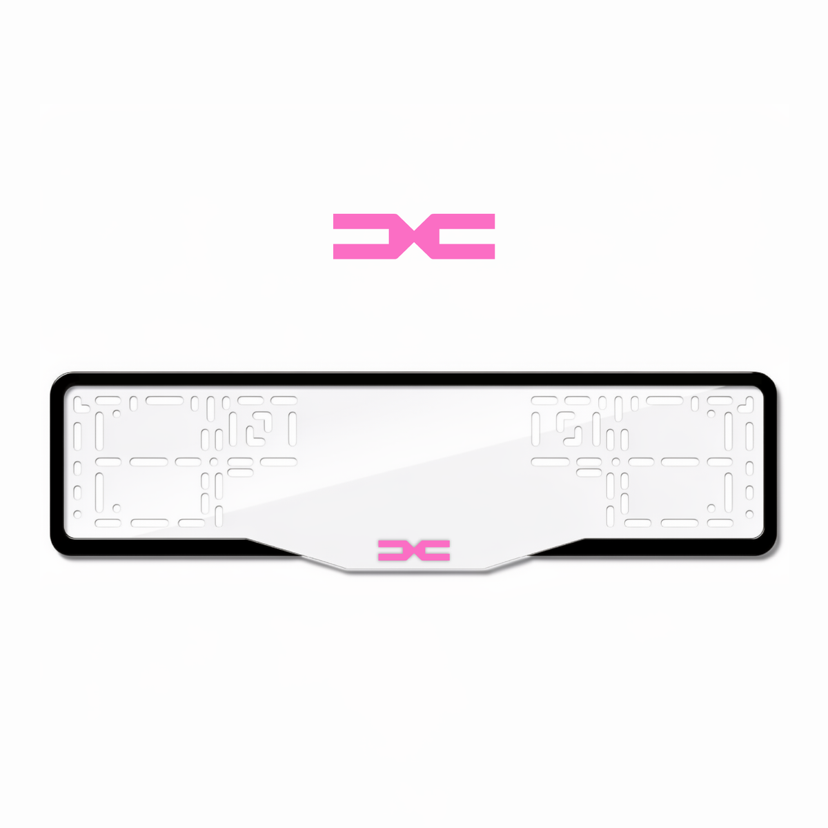 Cadres de plaque d'immatriculation Dacia Logo - Rose - GLASS