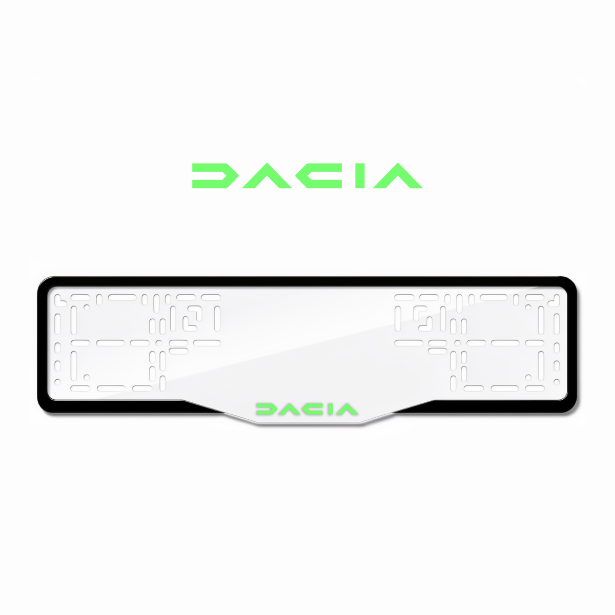 Cadres de plaque d'immatriculation Dacia - Vert néon - GLASS
