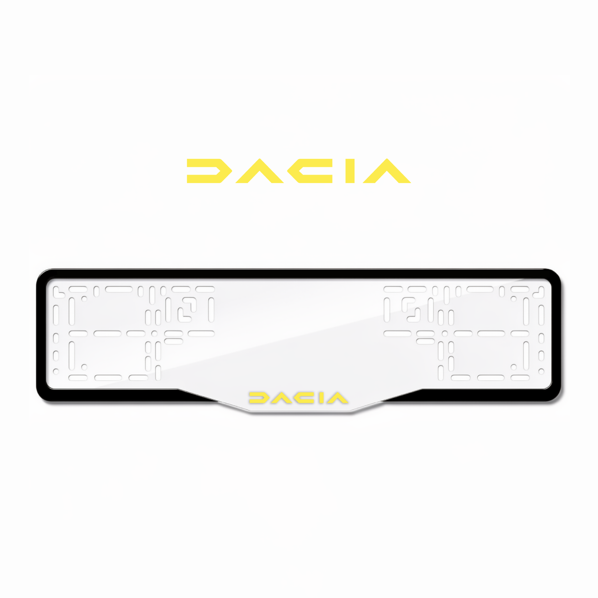 Cadres de plaque d'immatriculation Dacia - Jaune - GLASS