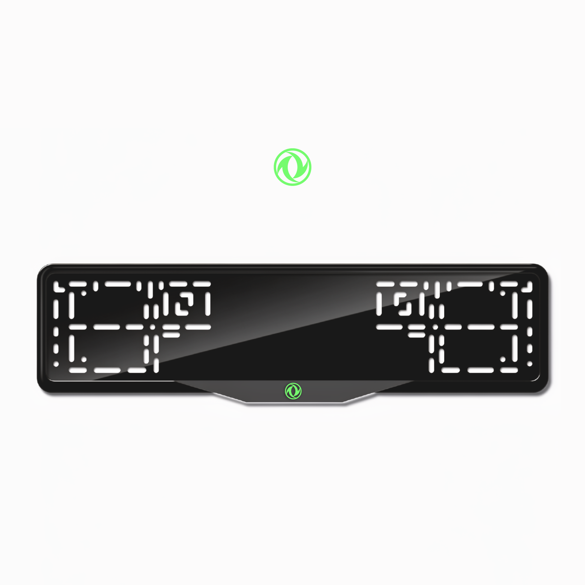 Cadres de plaque d'immatriculation Dongfeng Logo - Vert néon - SATIN