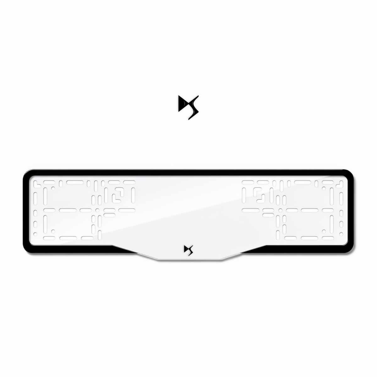 Cadres de plaque d'immatriculation DS Logo - Noir - GLASS