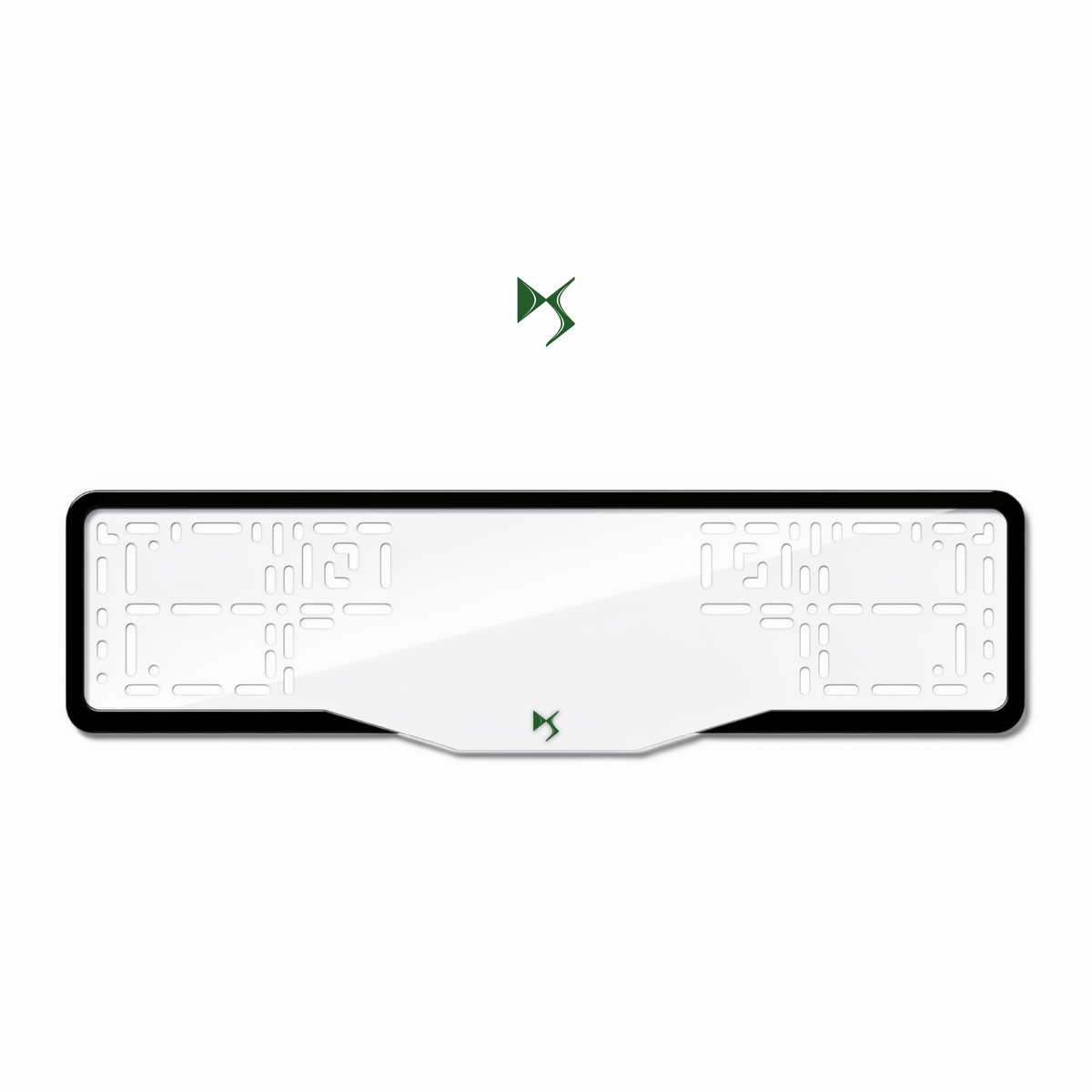 Cadres de plaque d'immatriculation DS Logo - Vert - GLASS