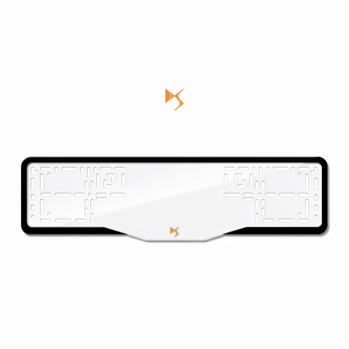 Cadres de plaque d'immatriculation DS Logo - Orange Hermès - GLASS