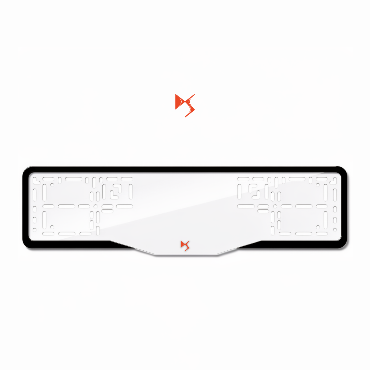 Cadres de plaque d'immatriculation DS Logo - Rouge - GLASS