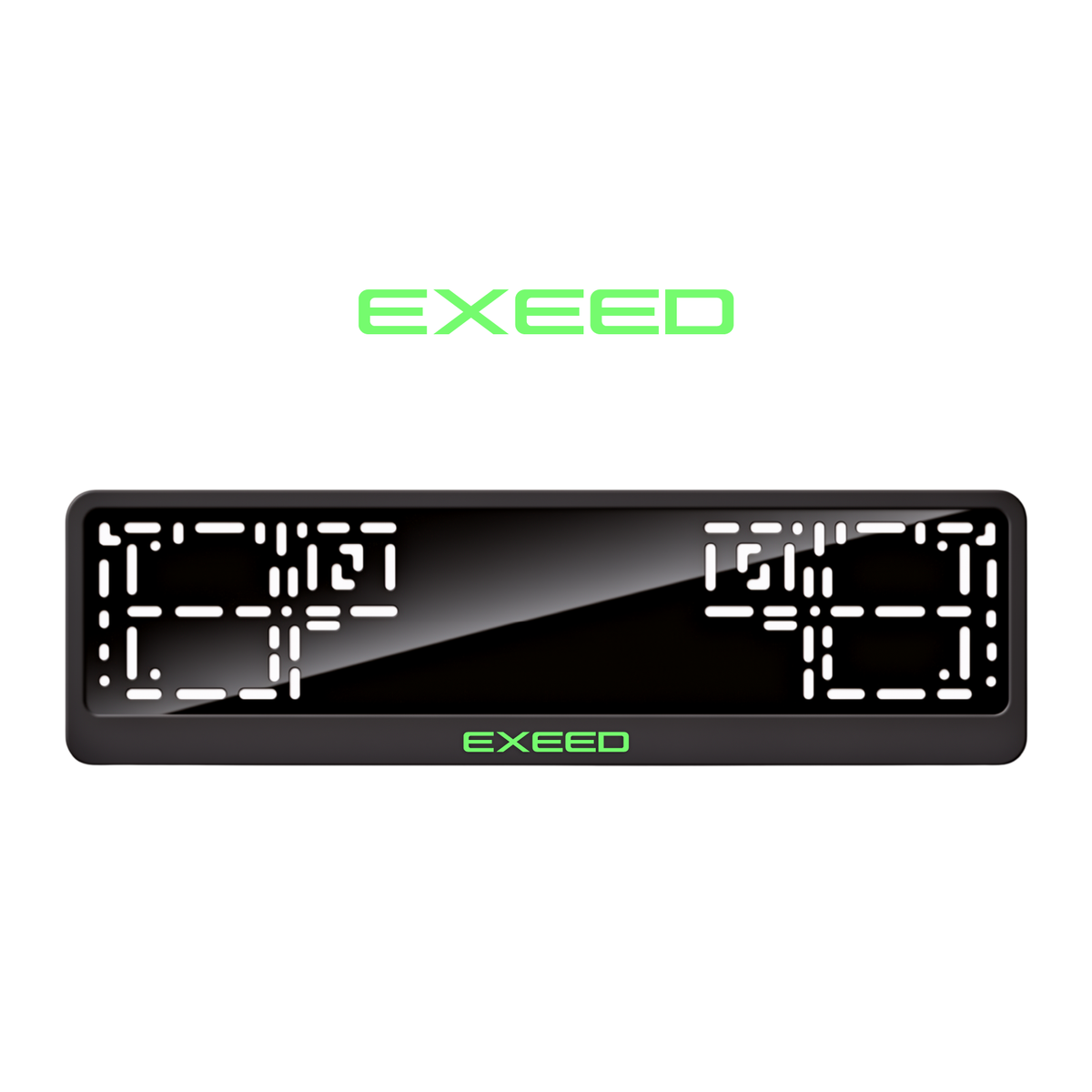 Cadres de plaque d'immatriculation Exeed - Vert néon - CLASSIC