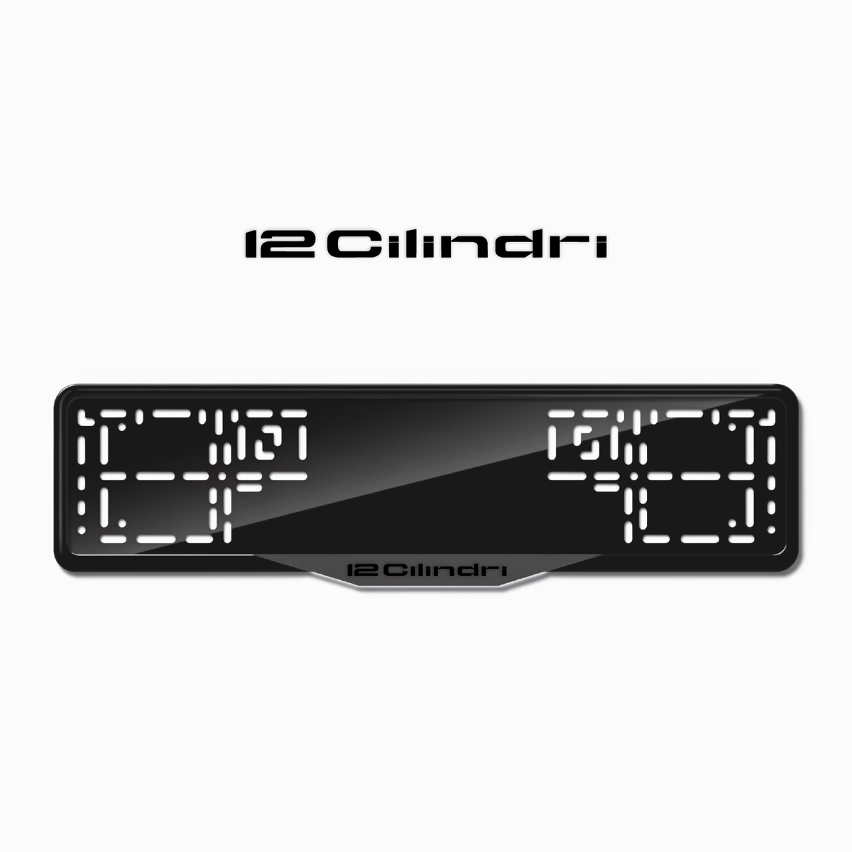 Cadres de plaque d'immatriculation 12cilindri - Noir - SATIN