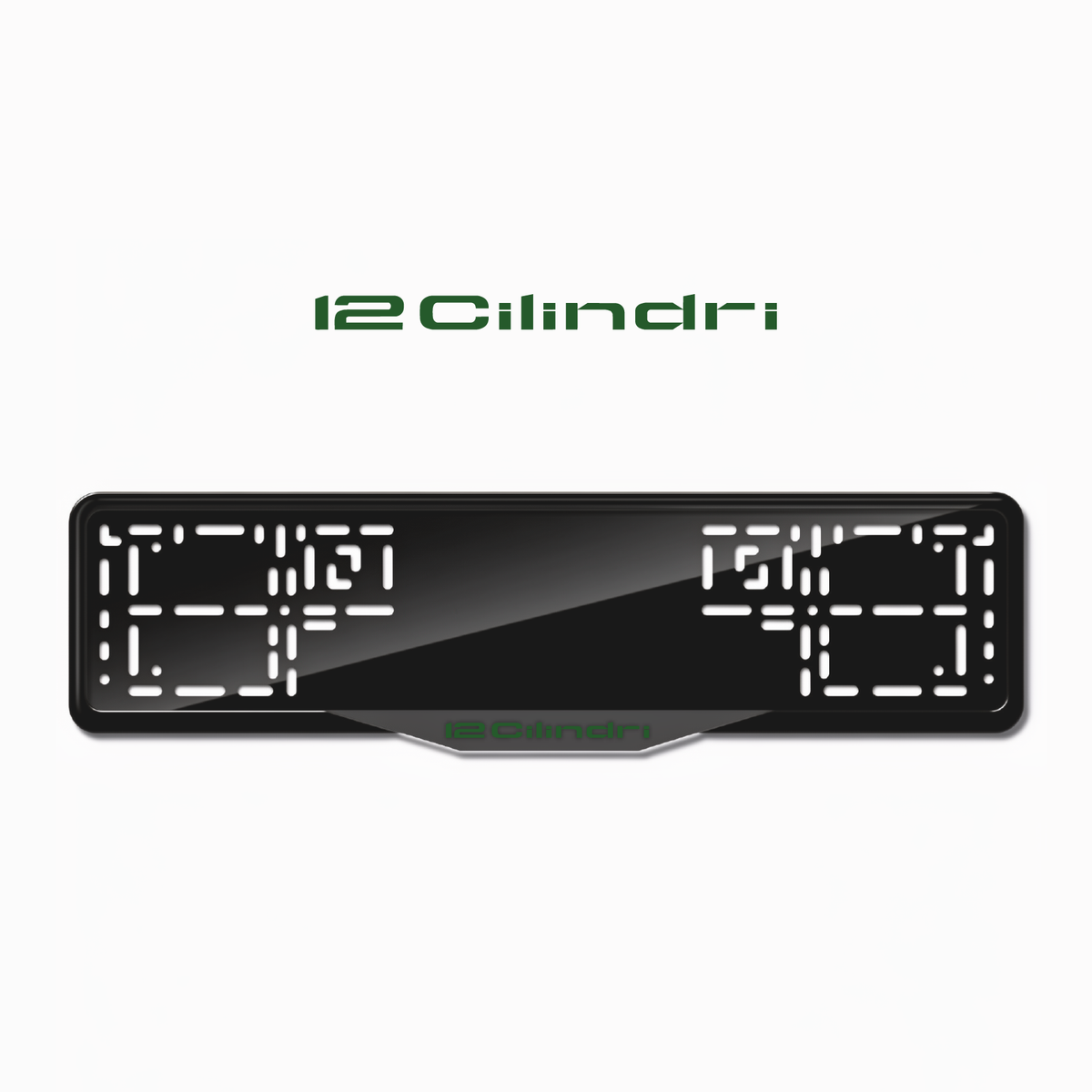 Cadres de plaque d'immatriculation 12cilindri - Vert - SATIN