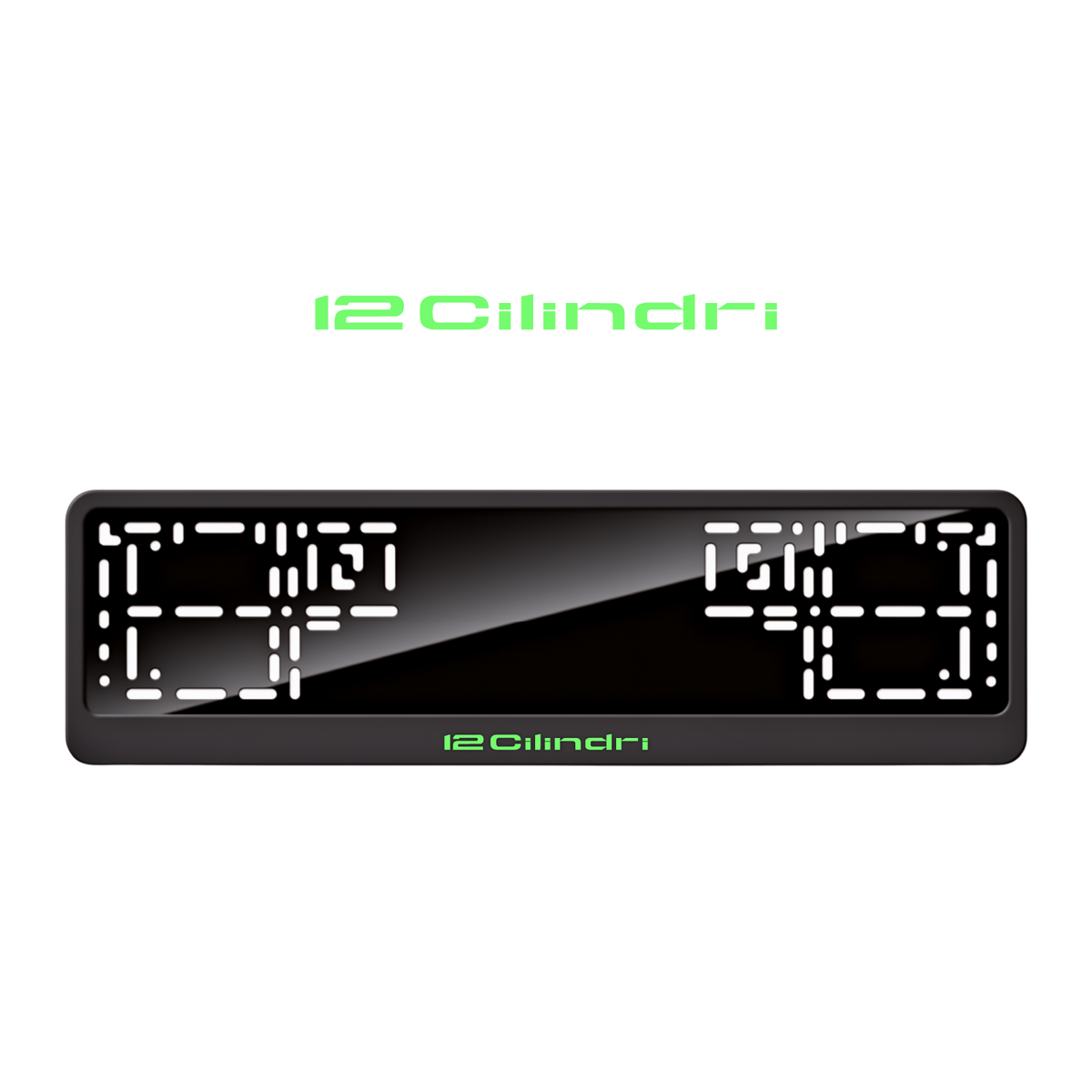 Cadres de plaque d'immatriculation 12cilindri - Vert néon - CLASSIC