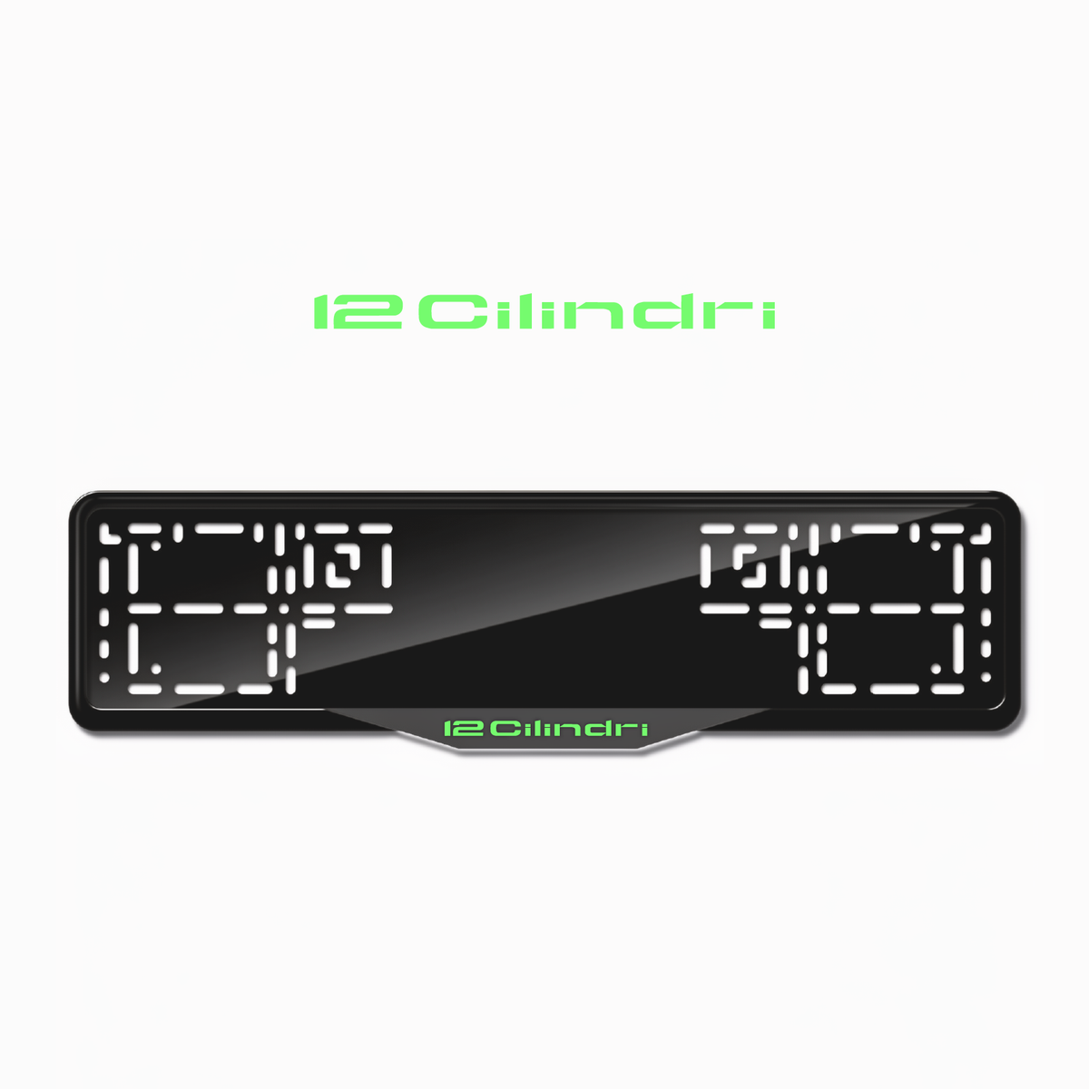 Cadres de plaque d'immatriculation 12cilindri - Vert néon - SATIN