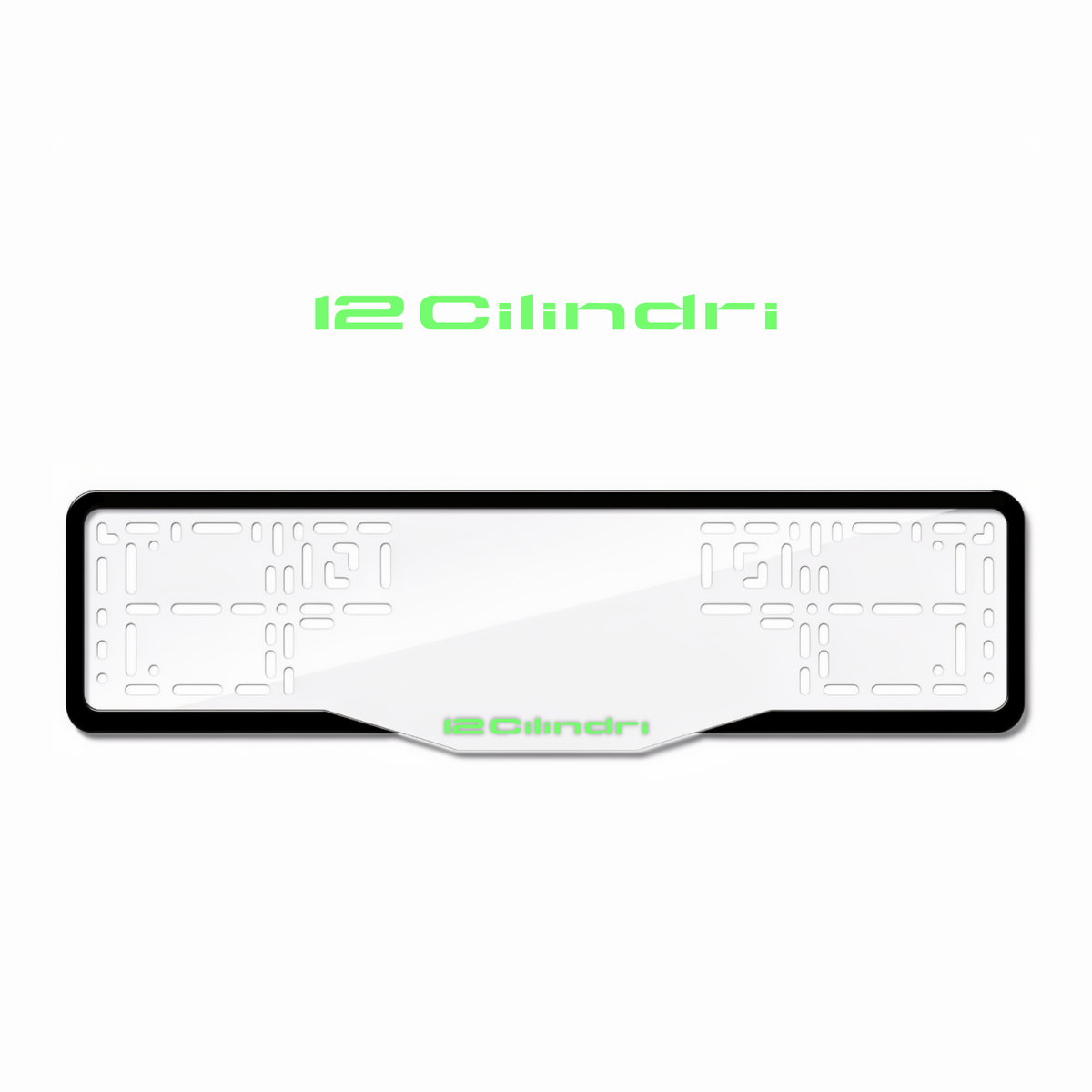 Cadres de plaque d'immatriculation 12cilindri - Vert néon - GLASS