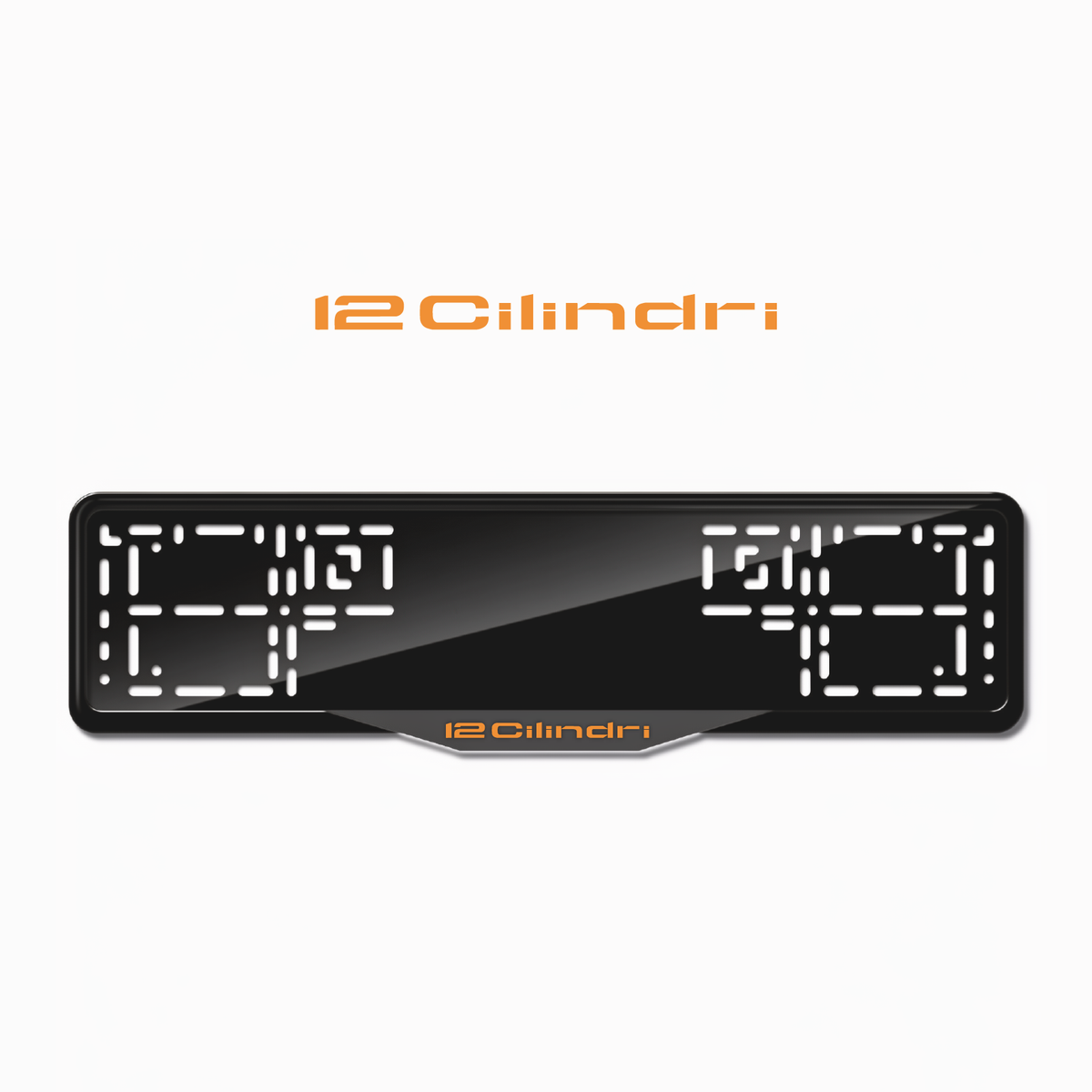 Cadres de plaque d'immatriculation 12cilindri - Orange Hermès - SATIN