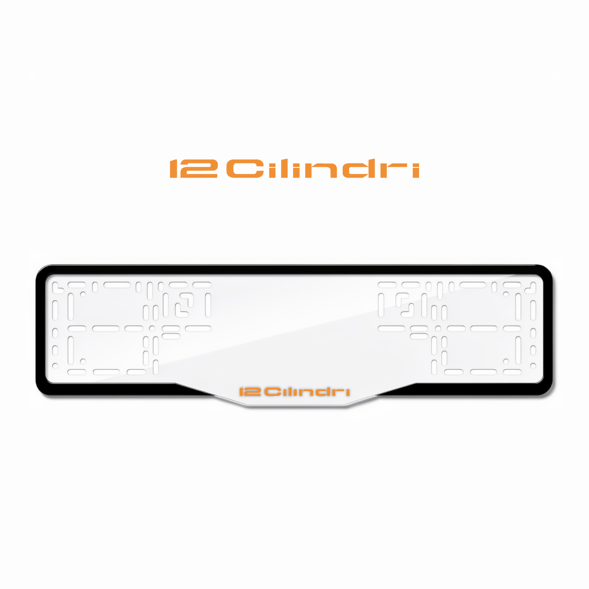 Cadres de plaque d'immatriculation 12cilindri - Orange Hermès - GLASS