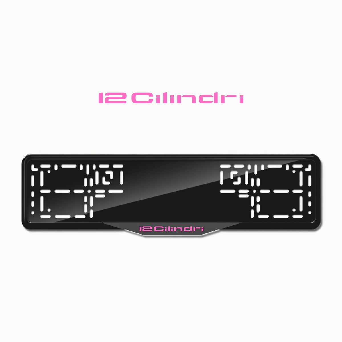Cadres de plaque d'immatriculation 12cilindri - Rose - SATIN