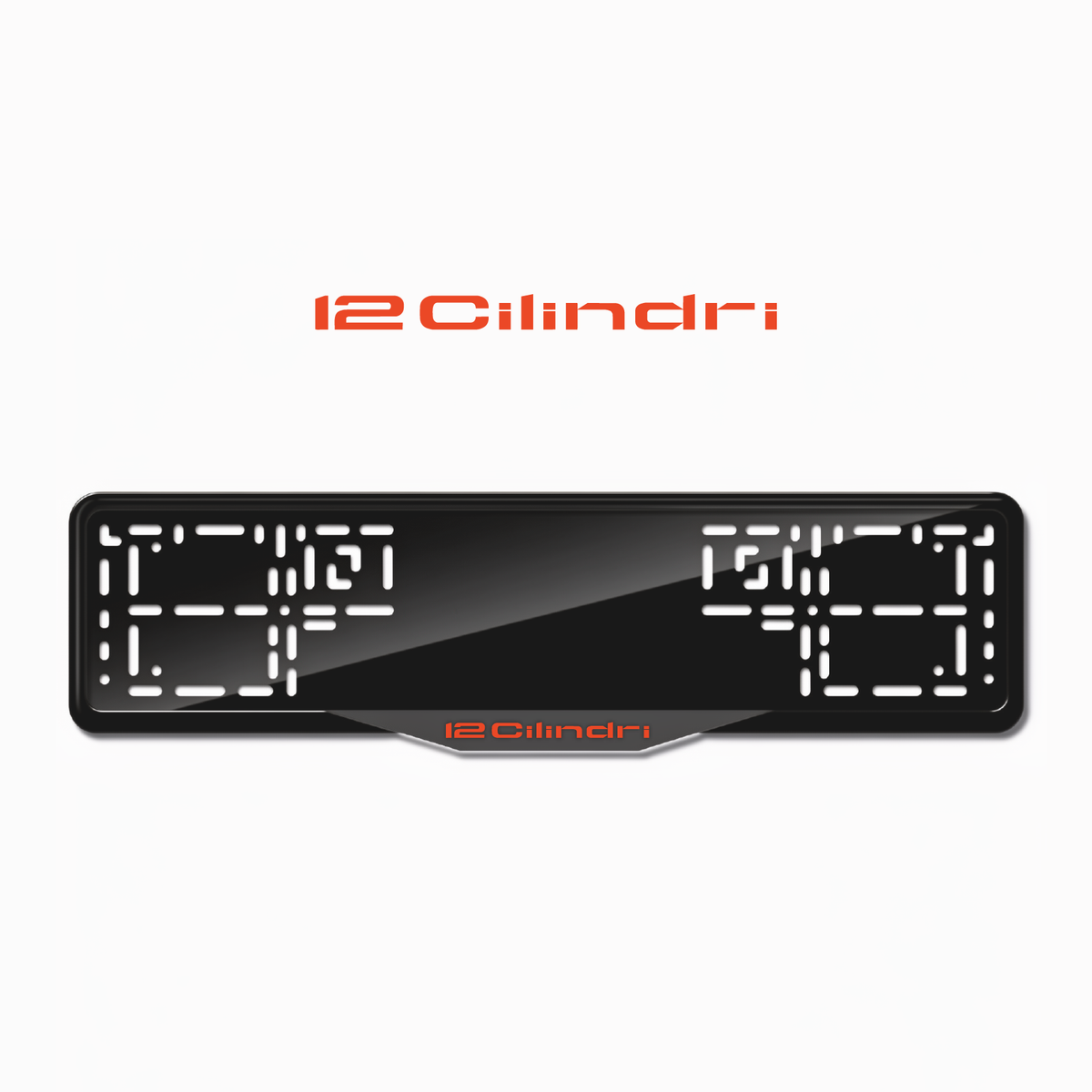 Cadres de plaque d'immatriculation 12cilindri - Rouge - SATIN