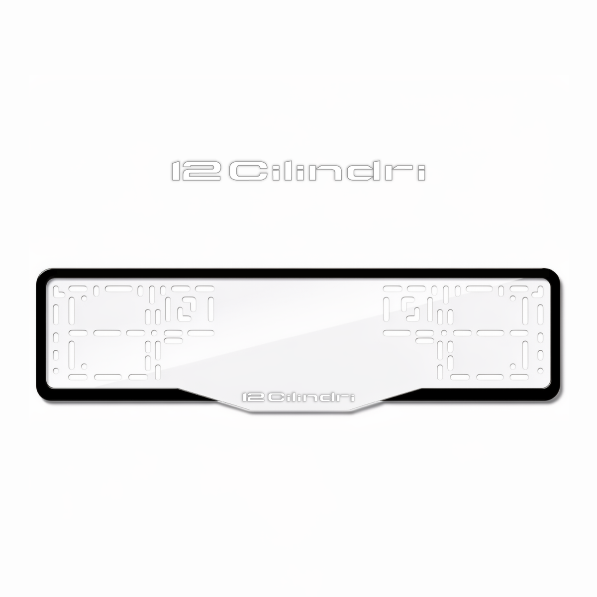 Cadres de plaque d'immatriculation 12cilindri - Blanc - GLASS