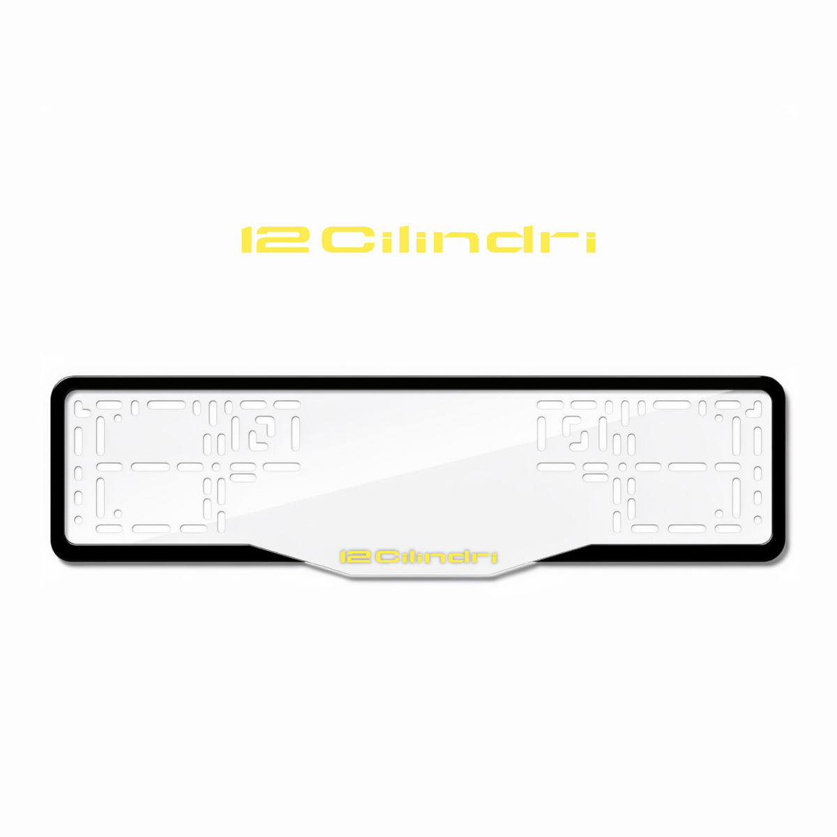 Cadres de plaque d'immatriculation 12cilindri - Jaune - GLASS