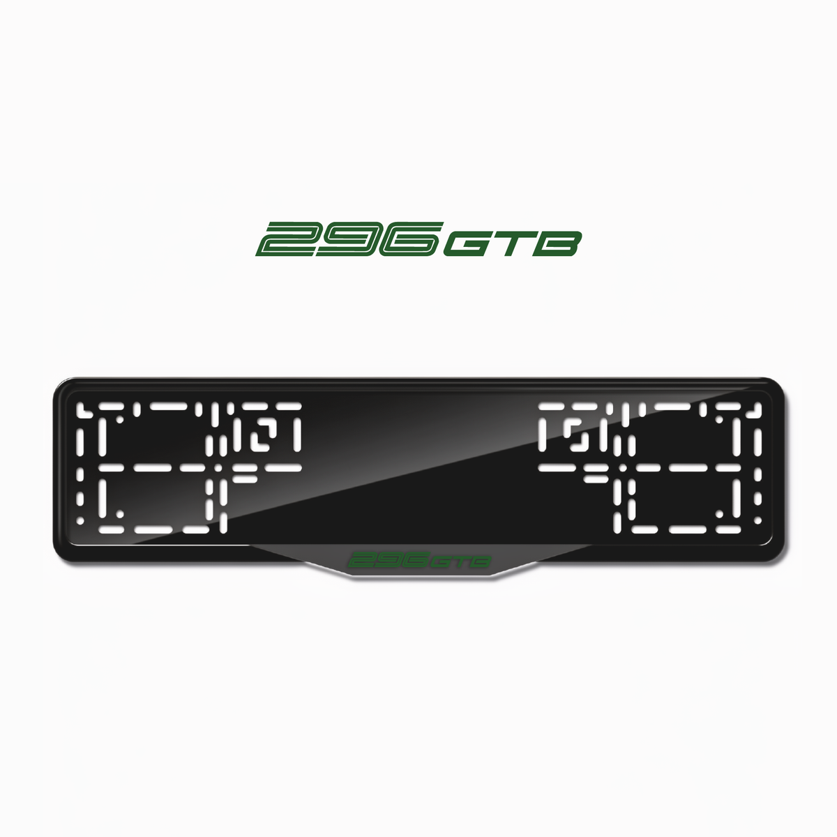 Cadres de plaque d'immatriculation 296 GTB - Vert - SATIN