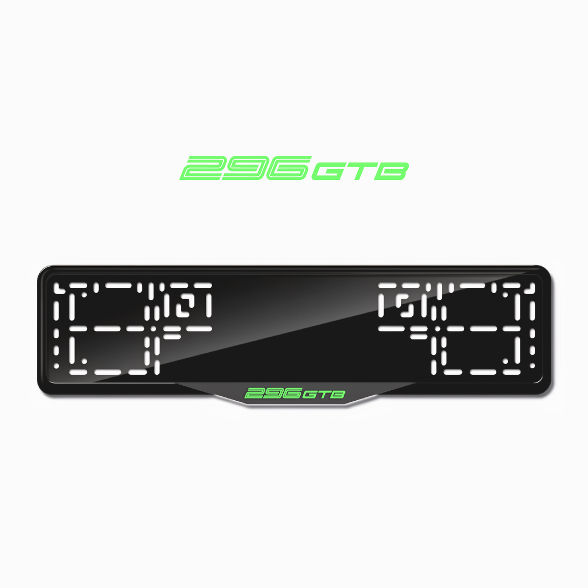 Cadres de plaque d'immatriculation 296 GTB - Vert néon - SATIN
